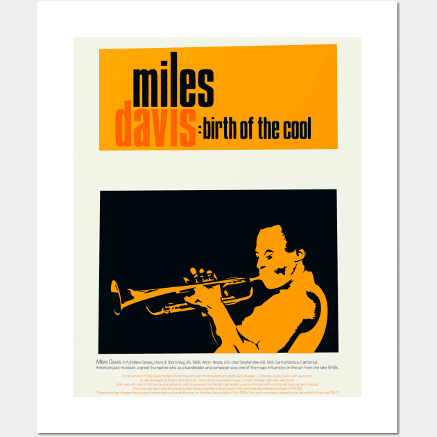 Miles Davis - Minimal Tribute to 'Birth of the Cool' Wall Art by Boogosh